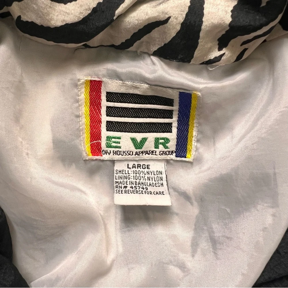 Vintage 80’s EVR Black and Grey Animal Print Windbreaker Jacket
